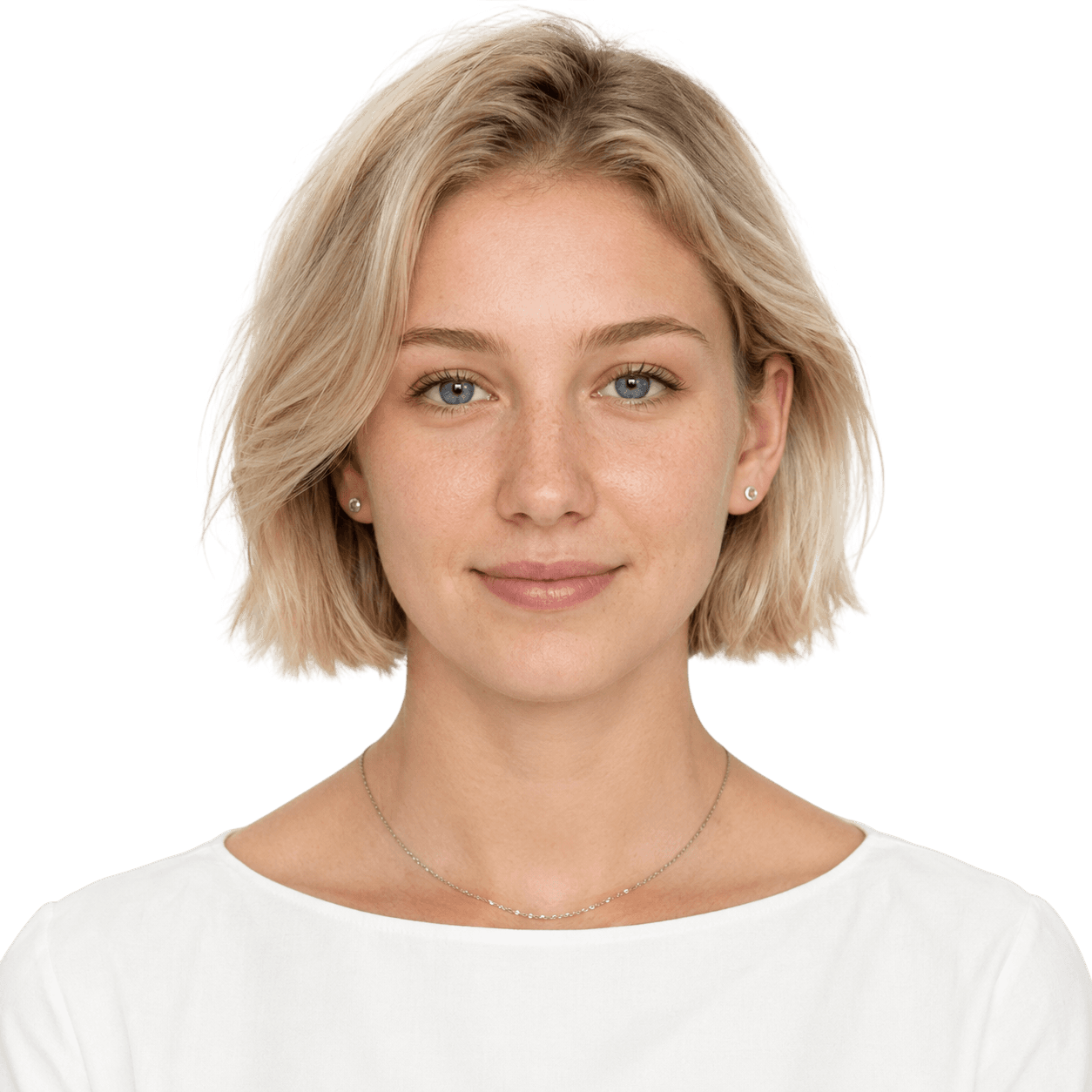 Portrait of a woman wearing subtle jewellery